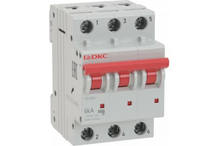 Выключатель автоматический модульный 3п C 40А 6кА MD63 YON MD63-3C40-6 DKC