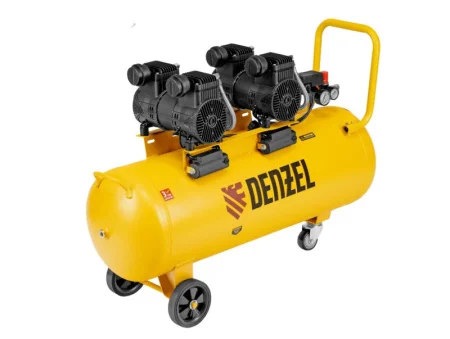 Компрессор Denzel DLP-3000/100 безмаслянный малошумный 3000Вт 2х1500Вт 500л/мин,ресивер 100л 58145 *1