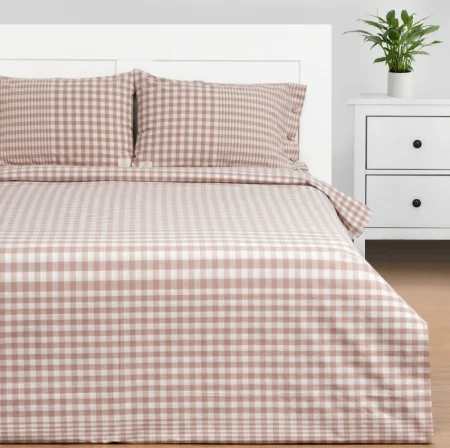Постельное белье Этель 1,5сп Beige cage 155х210см 160х240см 50х70-2шт 100% хлопок жатый 140гр/м2 9446464