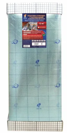 Подложка к ламинату гармошка 3мм оранжевая с пароизоляцией, оверлапом и скотчем (10м2) Солид