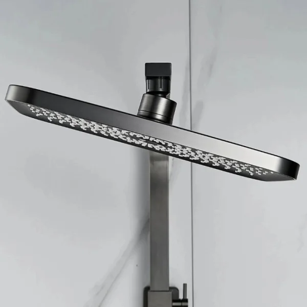 Душевая система Shevanik S7036T нержавеющая сталь, оружейная сталь