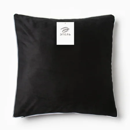 Наволочка декоративная Этель "Кант" 45х45см цвет чёрный 100% п/э велюр 190г/м2 9656458 *1