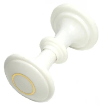 Ручка-кнопка дверная пласт РДП-01-1 белая, стяжка С5168  1 5