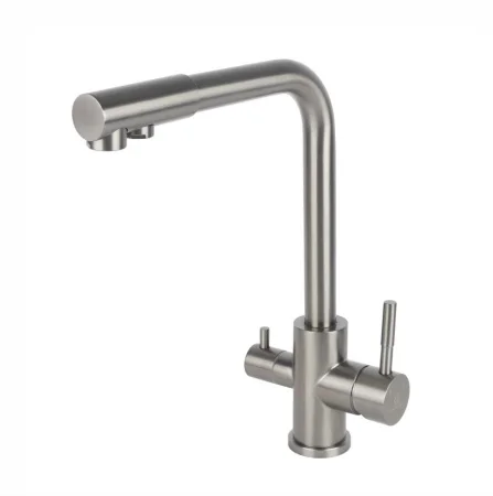 Смеситель для кухни Wasser Zimmer ZM-6607B-Q с подключением к фильтру питьевой воды, графит, SUS304