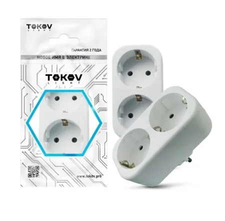 Разветвитель 2-м с заземл. полипропилен белый TKL-S2Z-C01 Tokov Electric Разветвитель 2-м с заземл. полипропилен белый TKL-S2Z-C01 Tokov Electric
