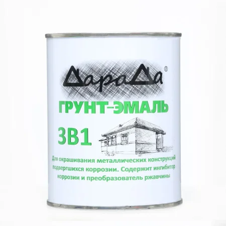 Грунт-эмаль 3в1 по ржавчине ДараДа ГОСТ черный 0,8кг