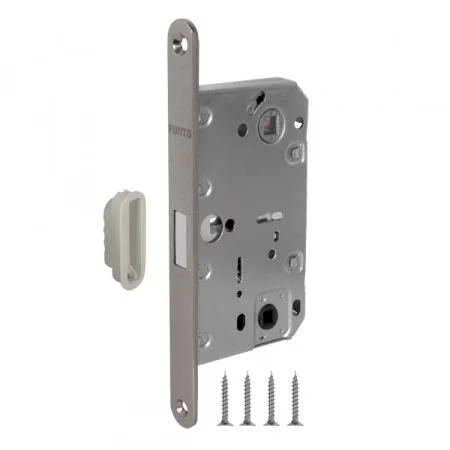 Защёлка врезная сантехническая PUNTO ML96WC-50 BL SN магнитная без ручек с фиксатором, мат. никель