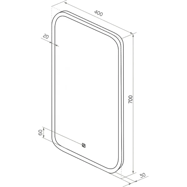 Зеркало с подсветкой Континент Mini ЗЛП852 400х700мм сенсор