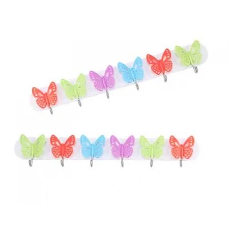 Планка с 6-ю крючками YIWU WEISINA LTD Бабочки HYW0857 Планка с 6-ю крючками YIWU WEISINA LTD Бабочки HYW0857