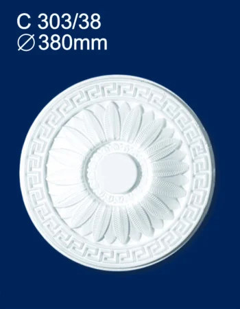 Розетка потолочная инжекционня d380мм С 303/38 белая