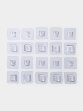 Крючки двойные самоклеящиеся 5,7х5,7х1см прозрачные, 10шт 10058588 *1