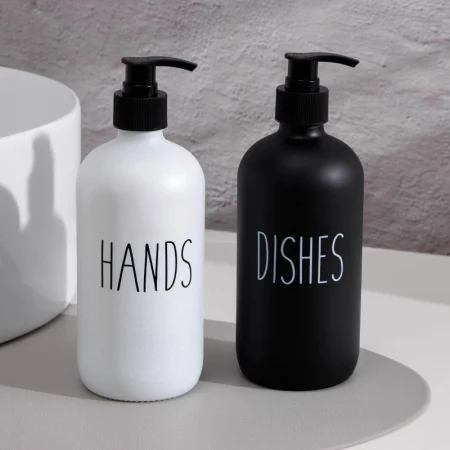 Набор дозаторов д/мыла и моющего средства для кухни 500 мл, стекло 9492944 *1