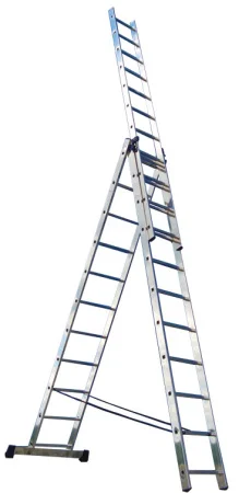 Лестница 10 ступеней 3 секции алюминиевая  универсальная  288 484 676см РемоКолор 63-3-010  1