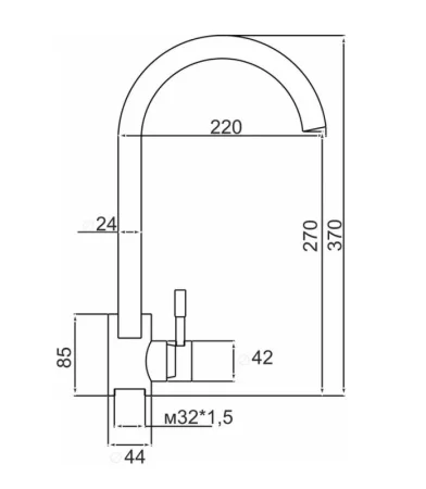 Смеситель для кухни одноручный с высоким изливом Антей Булат 511514