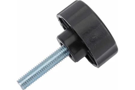 Ручка-барашек D50 с резьбовым штифтом М6х50мм пластик чёрный 1шт пакет Tech-Krep 154201 *1