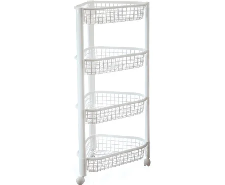 Этажерка с 4-мя полками "Евро" белая М2757 (М-Пластика)