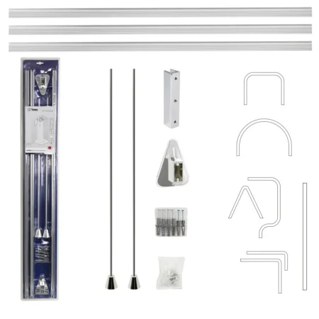 Карниз для ванной хром с гибкой перекладиной Gfmark 100012