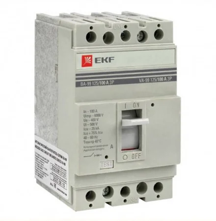 Выключатель автоматический 3п 125/100А 25кА ВА-99 PROxima mccb99-125-100 EKF