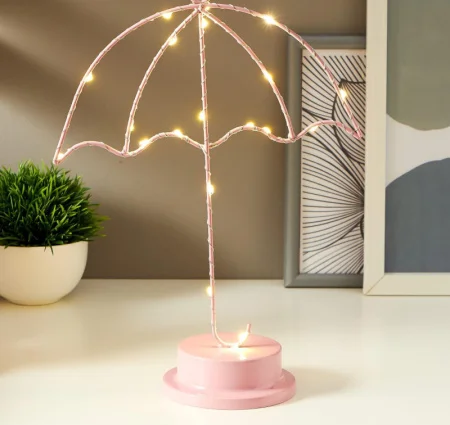 Ночник "Зонтик" 10х22,5х31,5 см розовый 5138440 Risalux