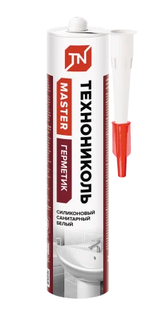 Герметик силиконовый санитарный белый 280мл (Технониколь) 667564  12 1248
