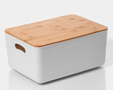 Контейнер для хранения с крышкой и ручками "Натурэль" 36х25х16,5 см, цвет белый   9951507