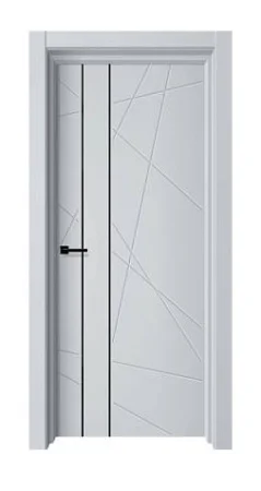 Дверь межкомнатная MM-6 ДГ 700х2000мм Грау/2п_черный молдинг