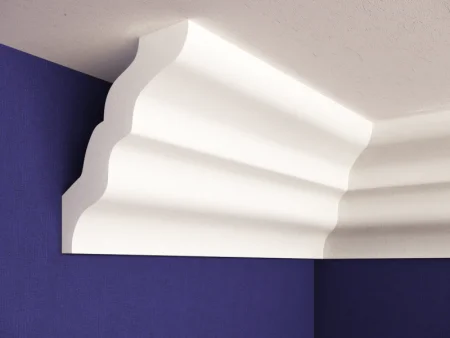 Плинтус потолочный экструзионный С24/100 2м (95х83мм) Солид