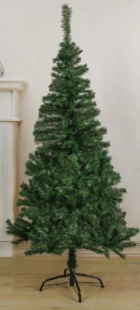 Ёлка простая 150 см, d нижнего яруса 76 см, d иголок 6 см, 280 веток, металл подставка 701418