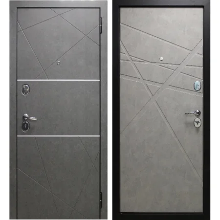 Дверь входная металлическая Абстракция 2 бетон светлый 860х2050 левая