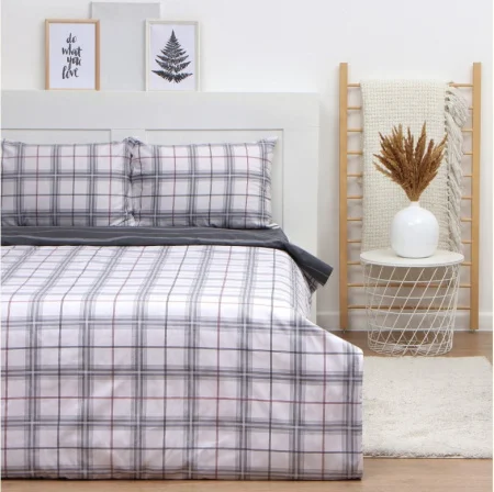 Постельное бельё LoveLife 2сп «Серая клетка», 175х215см, 200х225см, 50х70см-2шт, 100%хлопок, сатин,
