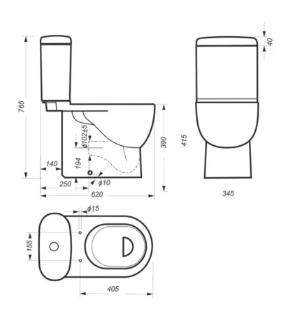 Унитаз-компакт Sanita Art SL DM WC.CC/Art/2-DM/WHT.G/S1 белый