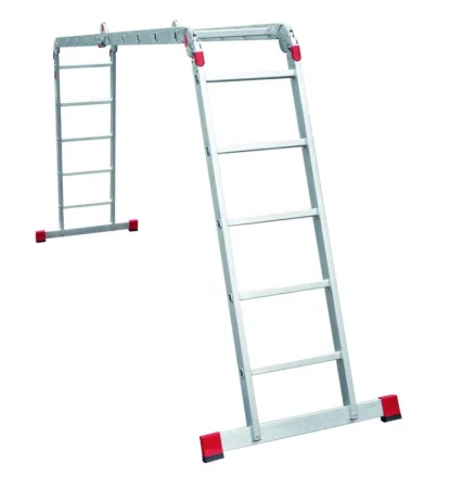 Лестница-трансформер 5 ступеней 4 секции ширина 400мм алюминиевая Новая Высота NV 3320 3320405