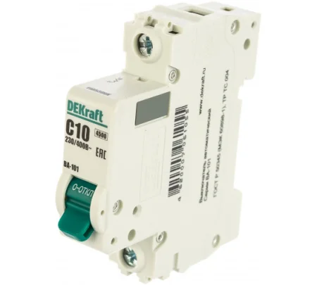 Выключатель автоматический модульный 1п C 10А 4.5кА ВА-101 11053DEK DEKraft