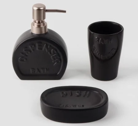 Набор аксессуаров для ванной комнаты  Легенда  (керамика, пластик 3 предмета) серый 5459651 (Savanna