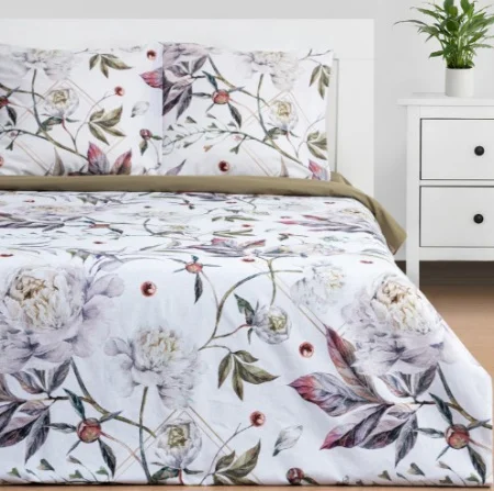 Постельное белье Этель 2сп Пионы 175х215см 200х220см 70х70см -2шт поплин 125г/м2 7674481