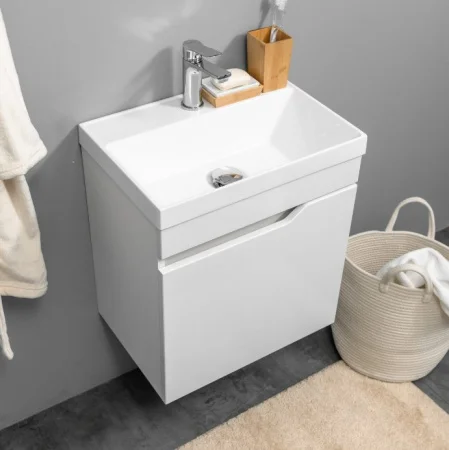 Тумба подвесная Garda Fortuna 50 дверь с вырезом (под Слим 50/Altais 35) FT-S-T50W белый