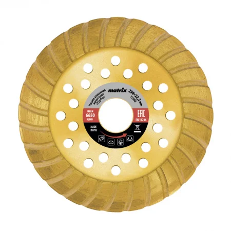 Чашка алмазная зачистная 230мм Турбо Matrix 72992  1 10