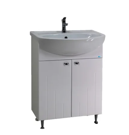 Тумба напольная Троя ЭКО б я., на ножках белая под умывальник  Уют  50см 16664 (Lindis)  1