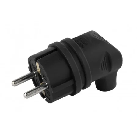 V9-B-IP44 ЭРА Вилка каучуковая с/з 90град 16A IP44 черная (35/350/2100)