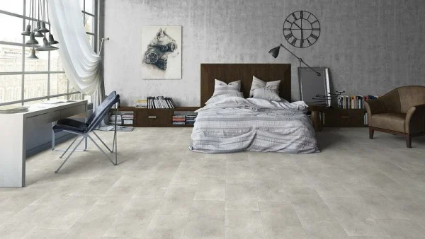 Плитка кварц-винил Tarkett Prime Click Soft Grey micro 4V (580х300х3,8мм) 1уп=1,74м2 =10шт замок