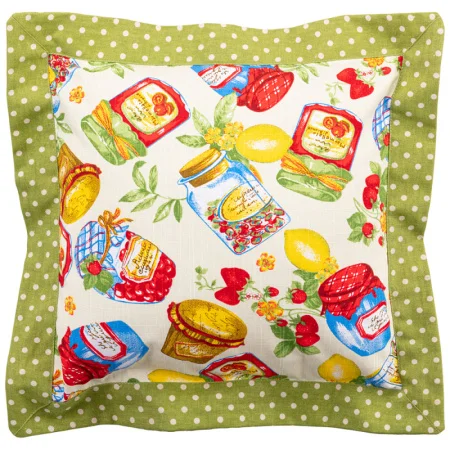 Подушка декоративная  "джем" 40х40см хлопок 100% шампань+зелёный