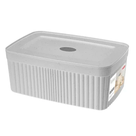 Контейнер  Velvet  230х150х90мм 2,5л с крышкой светло-серый Флэк 433238838  1