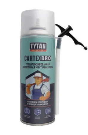 Пена монтажная бытовая сантехBRO Professional всесезонная 500мл 14563 (Tytan)  12 (-20)