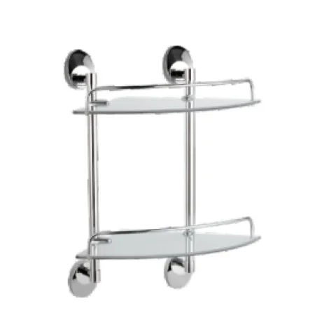 Полка стеклянная 2-ярусная с круглыми ножками HB1607-2 (Haiba)