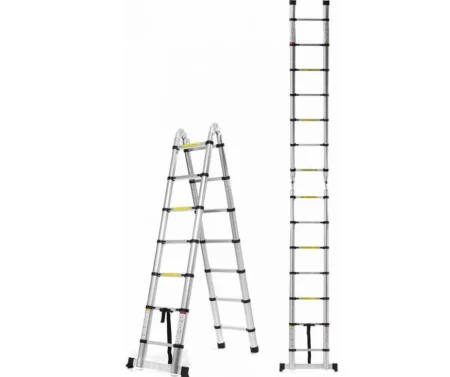 Лестница 14 ступеней телескопическая алюминиевая Алюмет DTLH 2.2+2,2  1