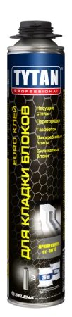 Пено-клей д кладки блоков EURO GUN Professional 870мл 59956 10575 17408 17392 (Tytan)  12 (-20)