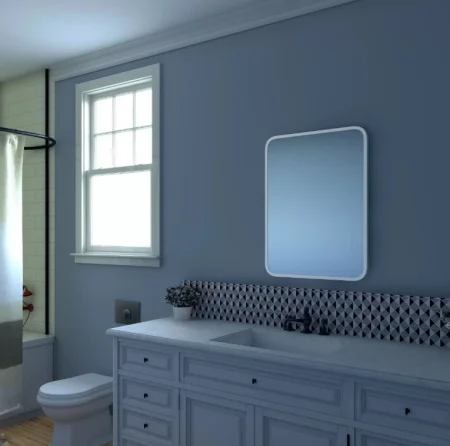 Зеркало Континент Сидней Б202 800х600мм белая рама