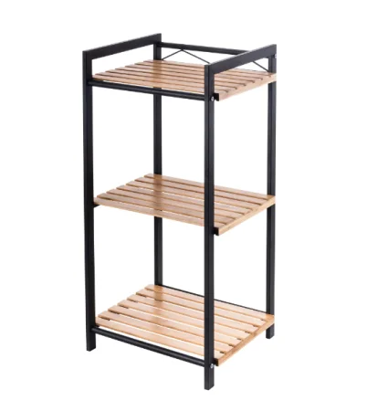 Этажерка с 3-мя полками (Черный/бамбук) SW47583 MySpace