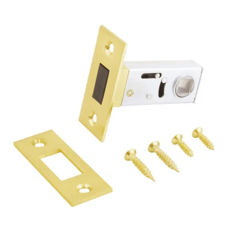 Защёлка врезная АЛЛЮР АРТ L50-8M PB магнитная б ручек золото  1 100