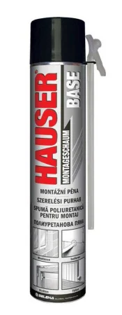 Пена монтажная бытовая BASE всесезонная 400мл 15362 16425 92540 (Hauser)  12 (-9)